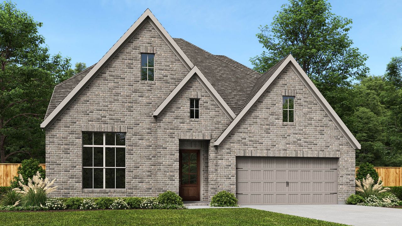 Representative exterior photo of a completed home built from the 3395P by Perry Homes in Audubon Park 60', Magnolia, TX (Image 2).