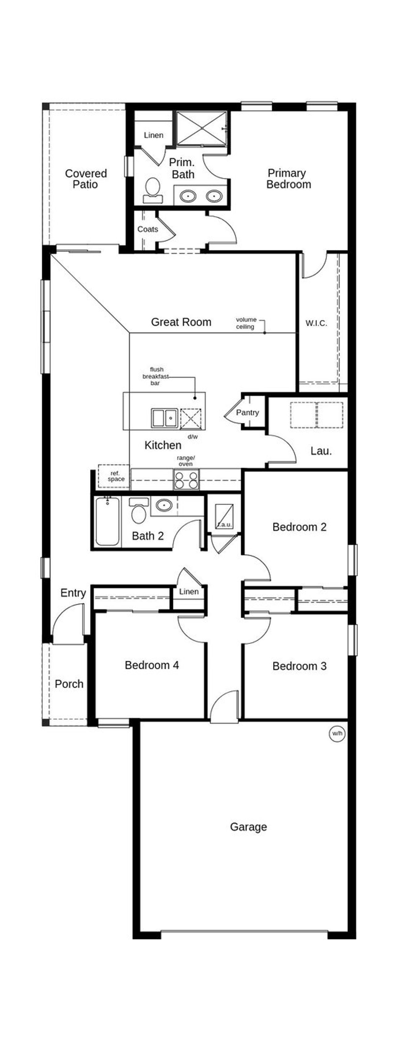2D floor plan layout of this home in Cedar Crossings I, Haines City, FL (Image 2).