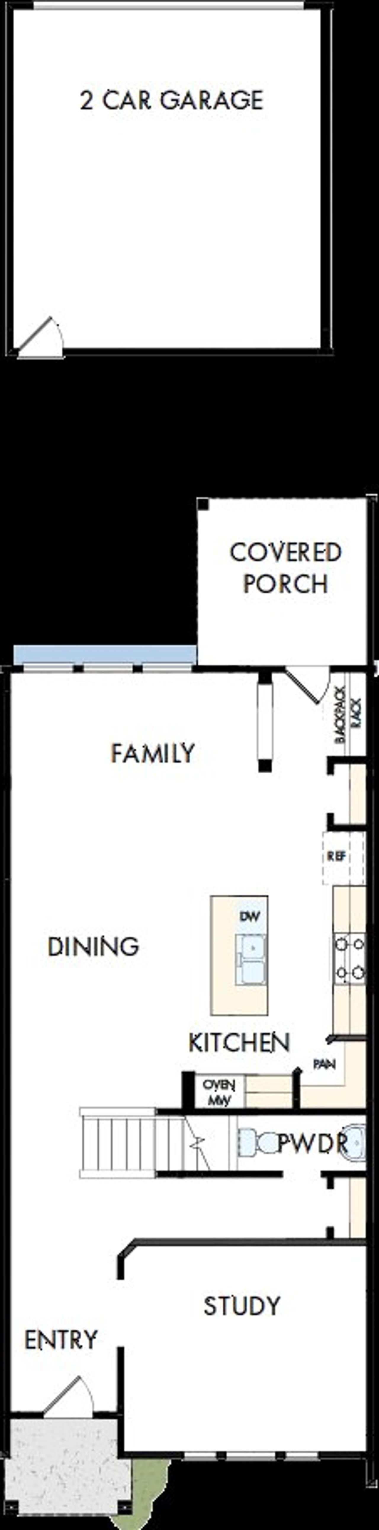 2D floor plan layout of this home in North Creek Village - Townhomes, Huntersville, NC (Image 2).