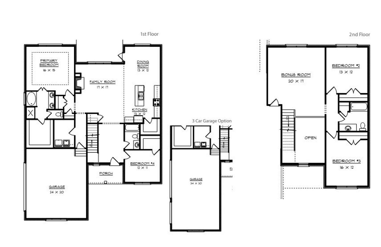 2D floor plan layout for the Henry by Southeastern Building Corporation in Watermill, Lebanon, TN (Image 2).