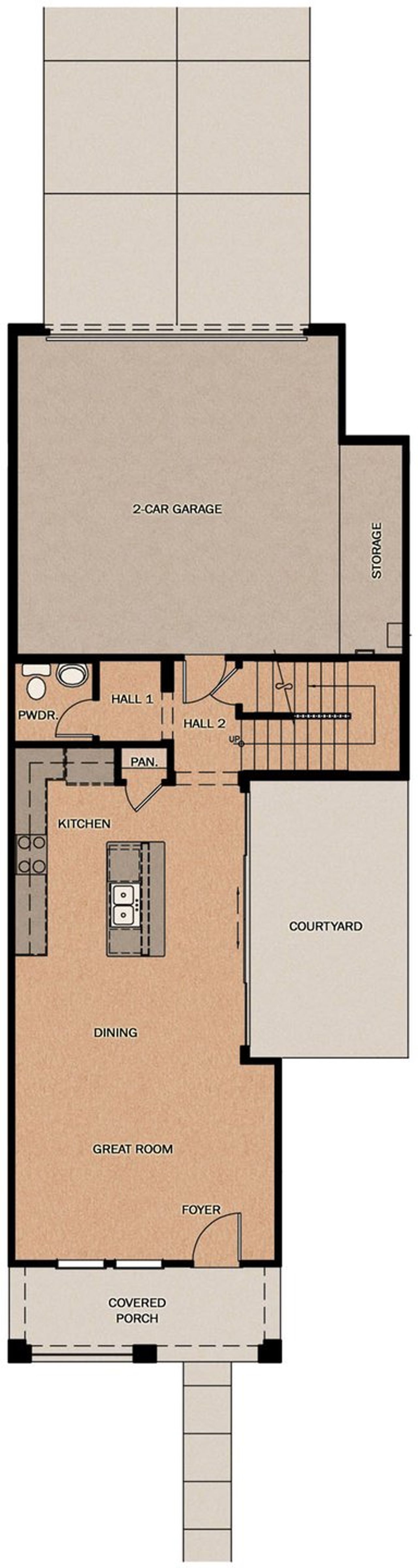 2D floor plan layout of this home in San Francisco at Prasada, Surprise, AZ (Image 2).
