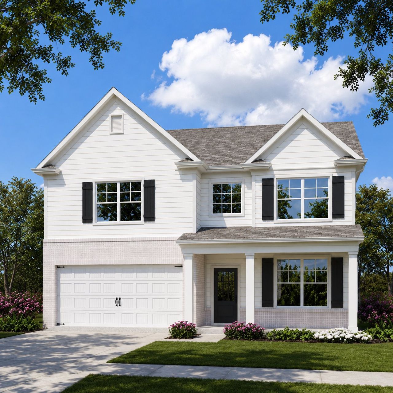 Representative exterior photo of a completed home built from the Brookpark by McKinley Homes in Mulberry Summit, Flowery Branch, GA (Image 2).