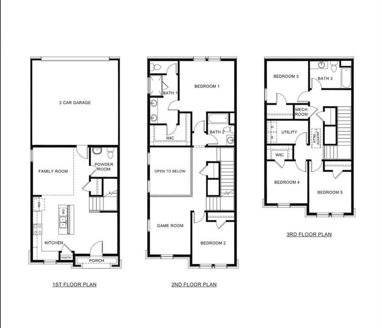 2D floor plan layout of this home in Mustang Square, Plano, TX (Image 2).