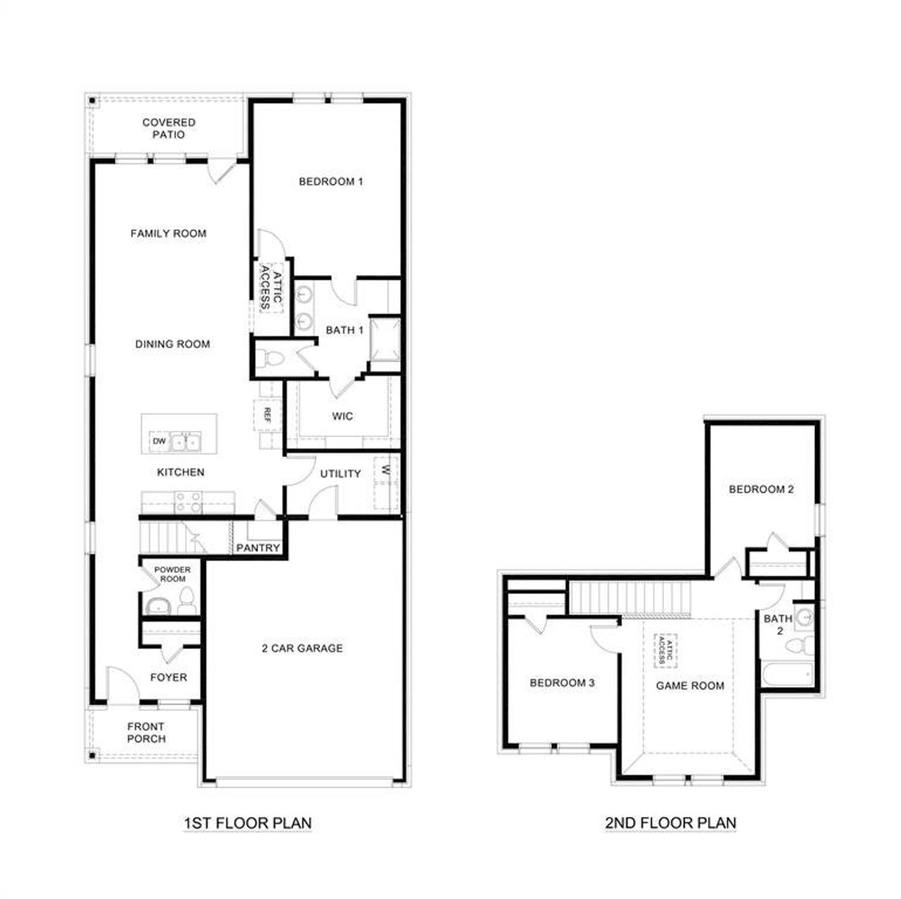 2D floor plan layout of this home in Windchime, Celina, TX (Image 2).