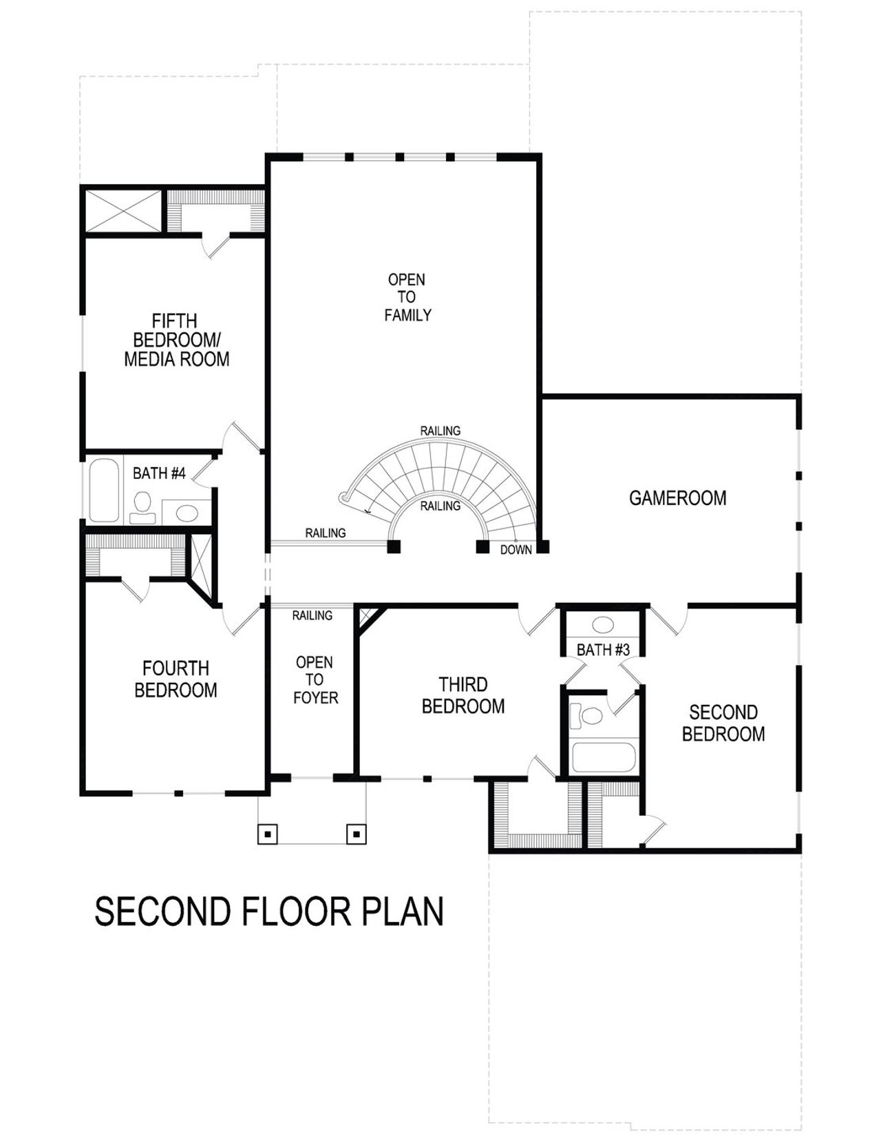 2D floor plan layout of this home in Cambridge Estates, Prosper, TX (Image 2).