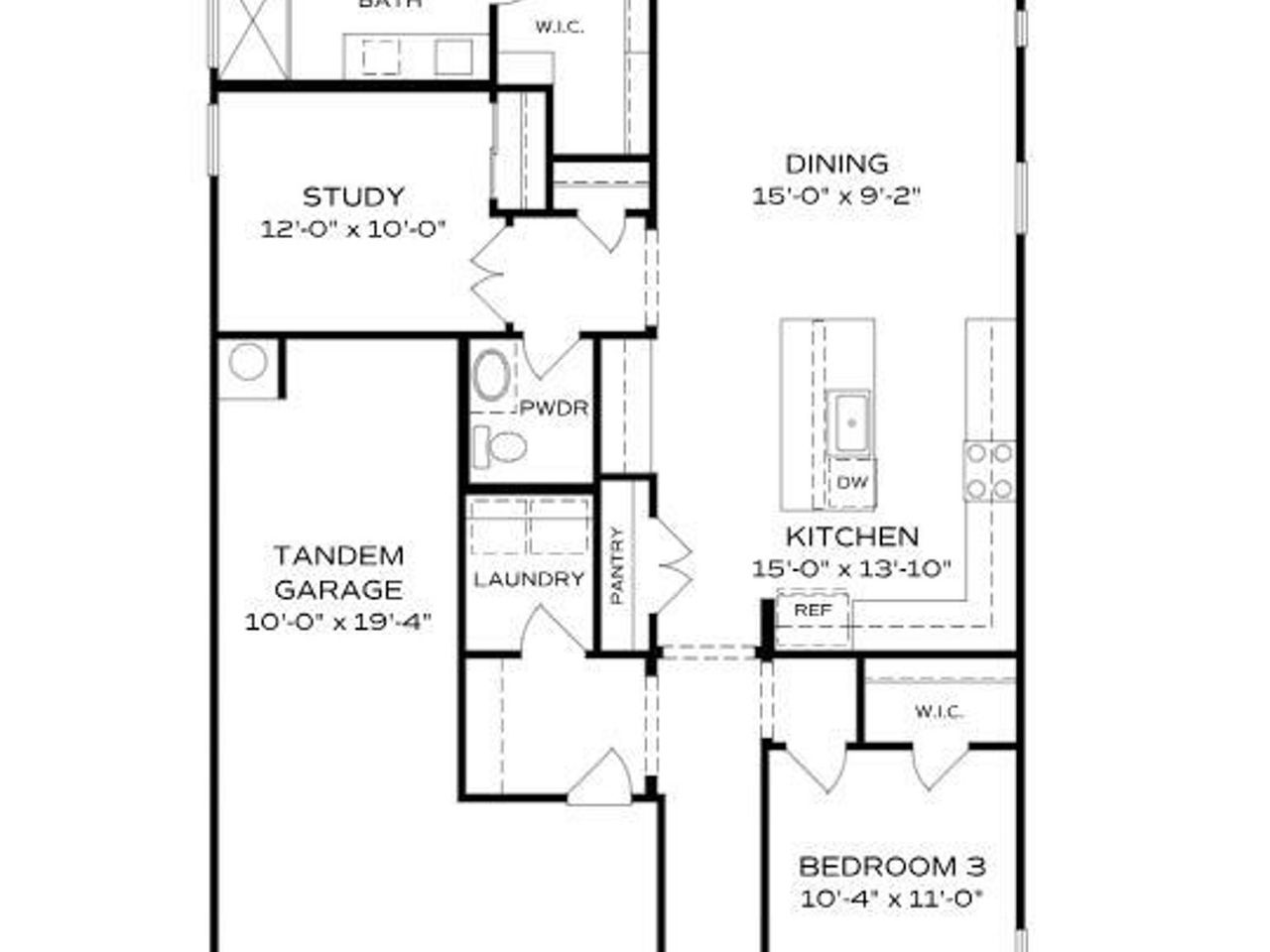 2D floor plan layout of this home in South Ranch Destination Collection, Prescott, AZ (Image 2).