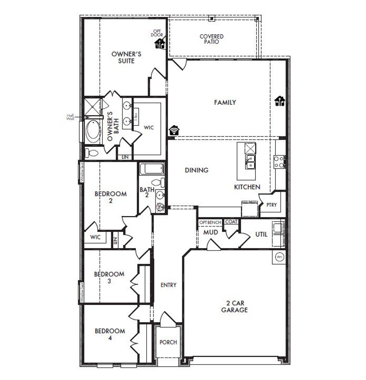 2D floor plan layout of this home in Timberbrook, Justin, TX (Image 2).