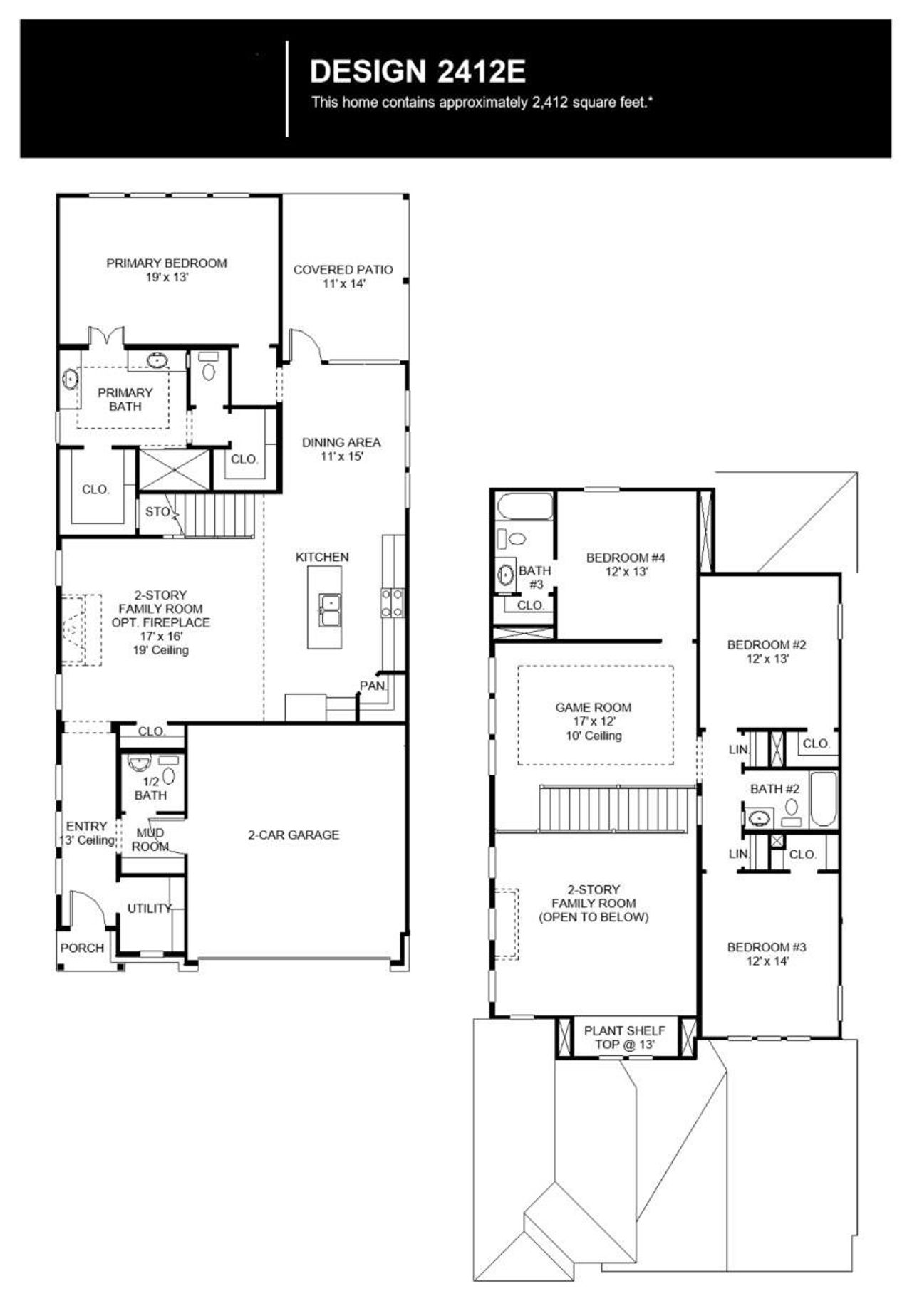 2D floor plan layout of this home in Easton Park, Austin, TX (Image 2).