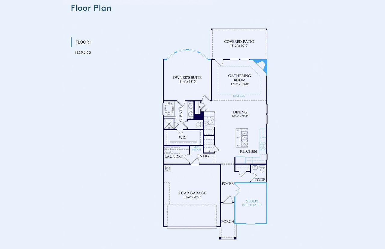 2D floor plan layout of this home in Ryehill, Sugar Land, TX (Image 2).