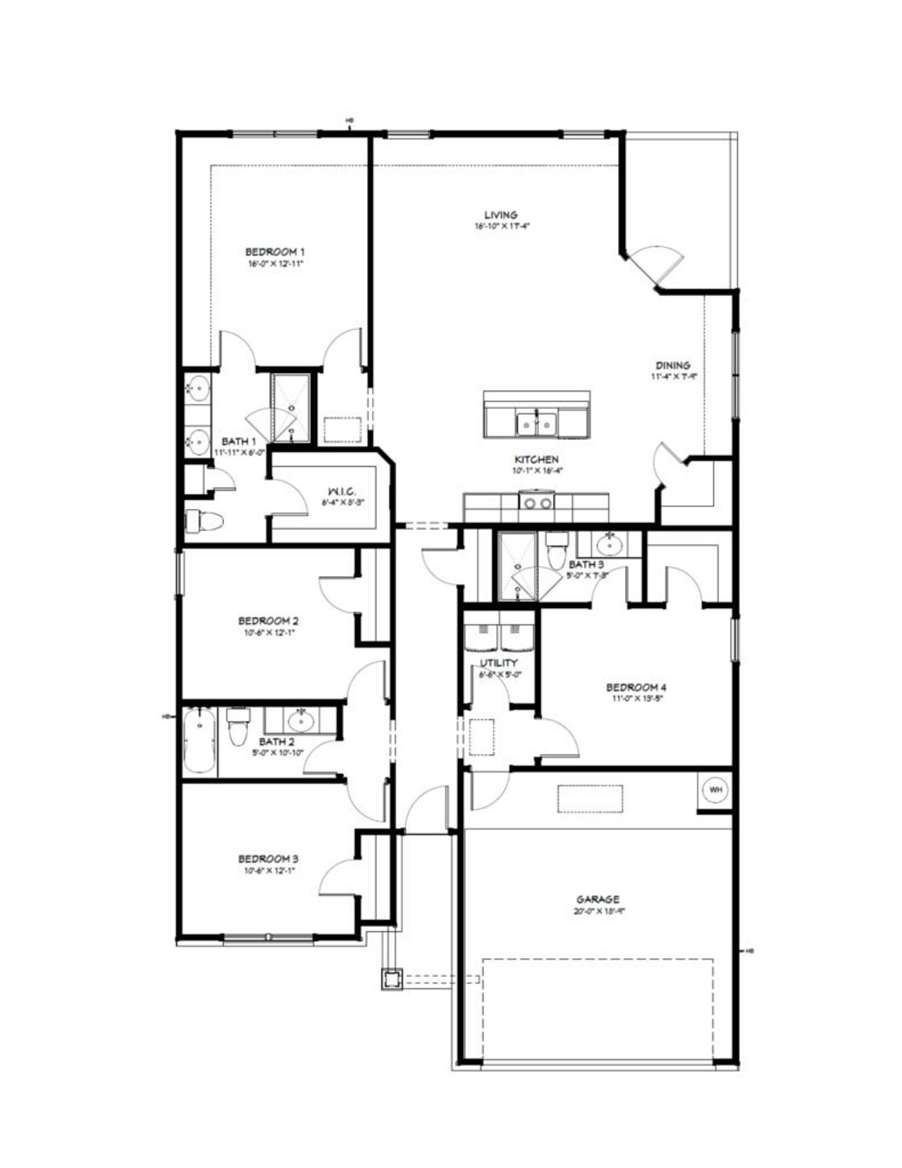 2D floor plan layout of this home in Mesa Ridge, Temple, TX (Image 2). 2D floor plan layout of this home in Mesa Ridge, Temple, TX (Image 2).