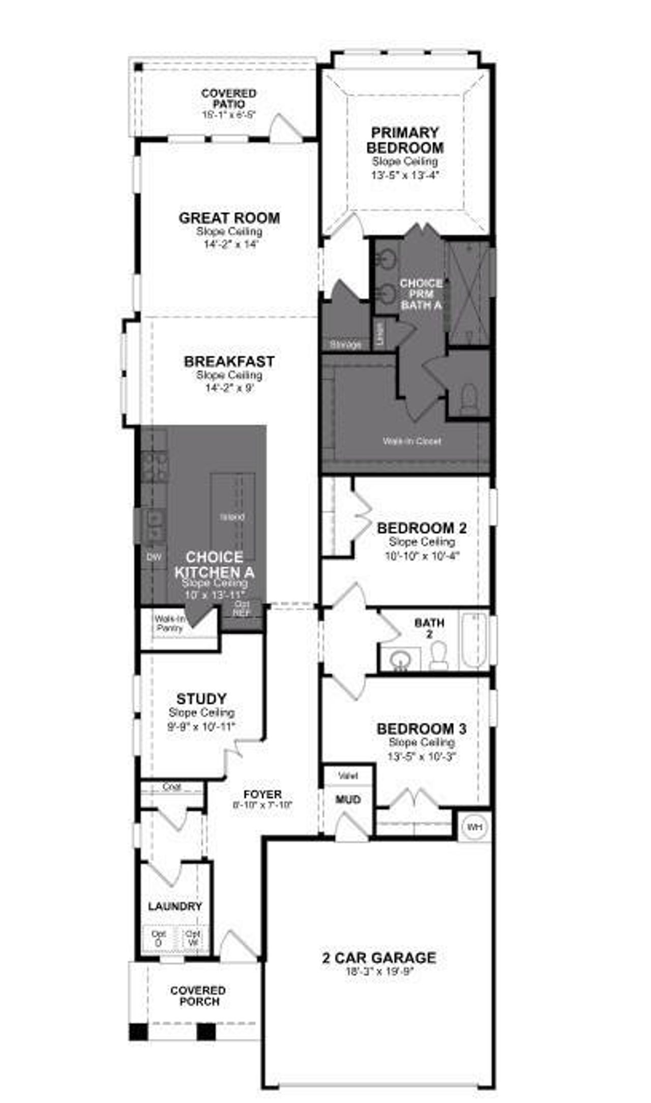 2D floor plan layout of this home in Meridiana, Iowa Colony, TX (Image 2).