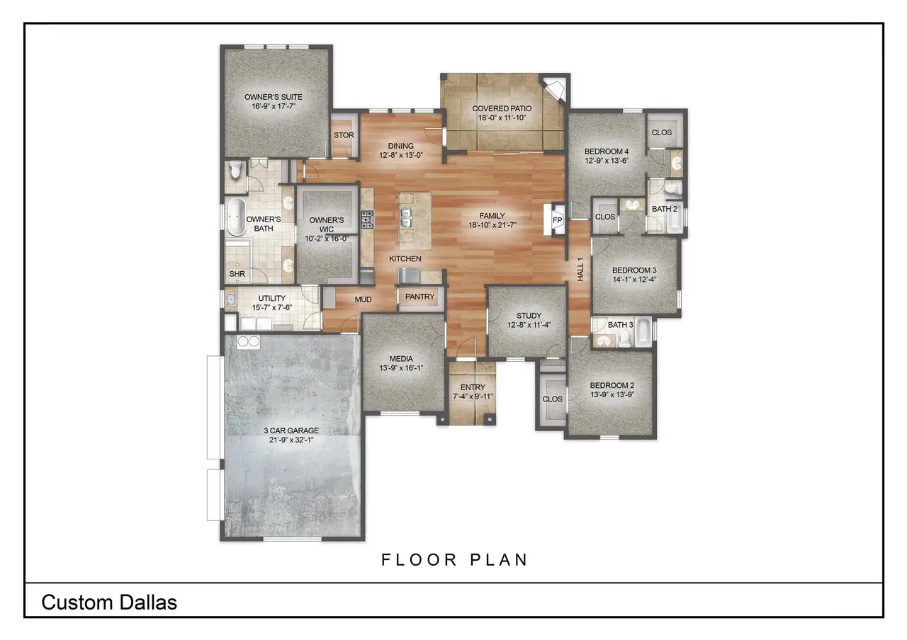 2D floor plan layout of this home in Aledo Heights - Aledo ISD, Aledo, TX (Image 2).