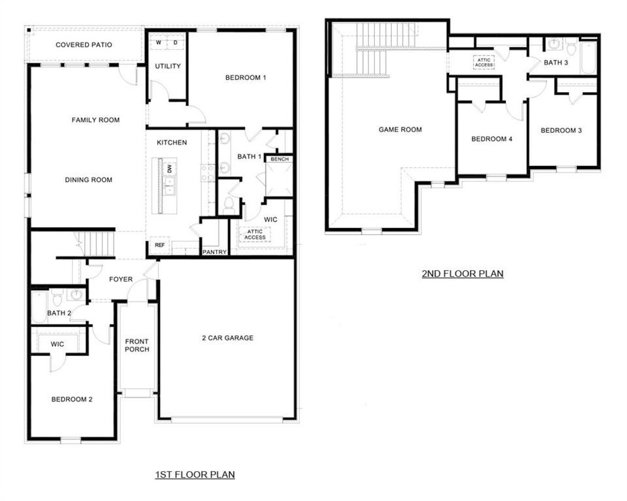 2D floor plan layout of this home in Lilybrooke at Legacy Hills, Celina, TX (Image 2).