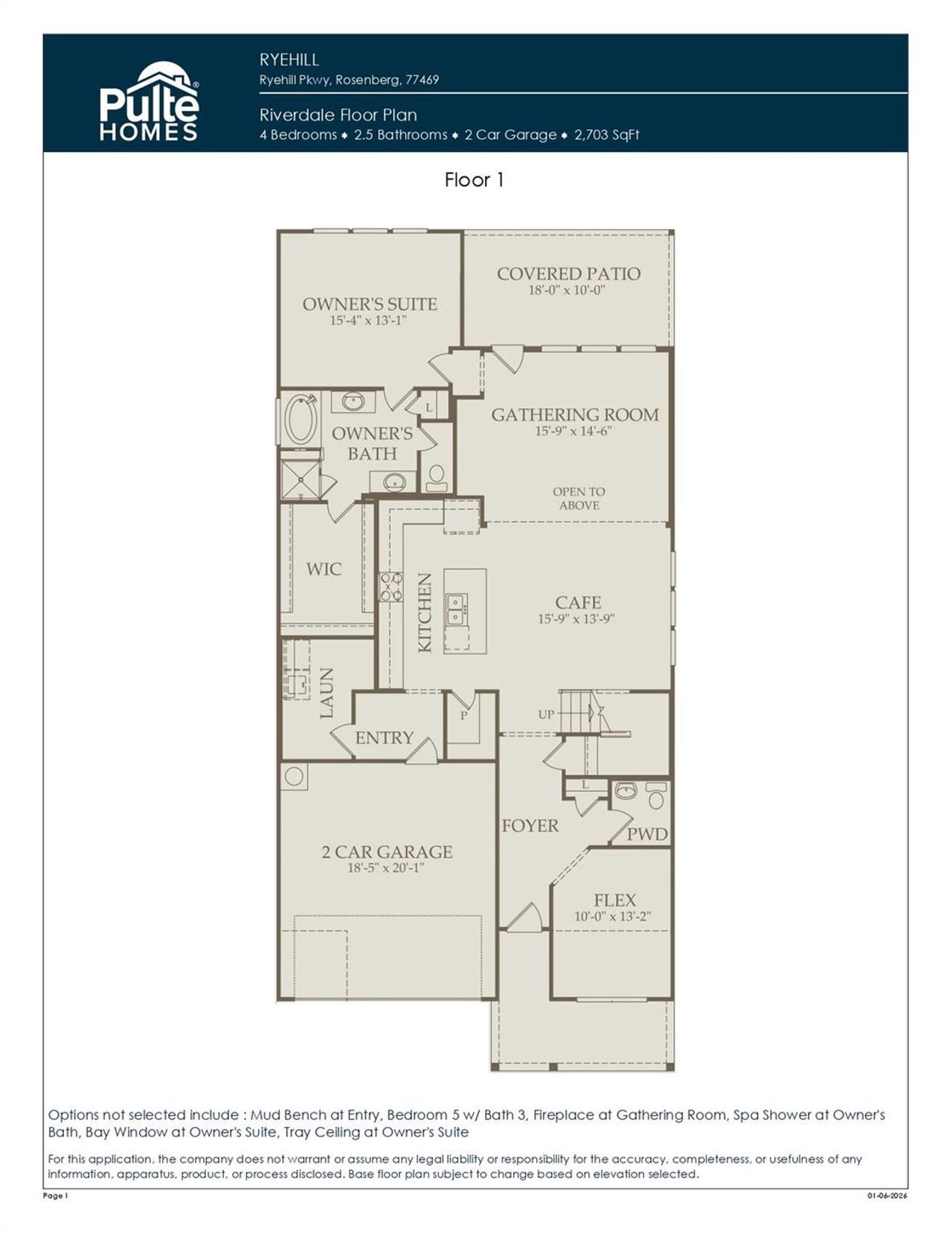 2D floor plan layout of this home in Ryehill, Sugar Land, TX (Image 2).