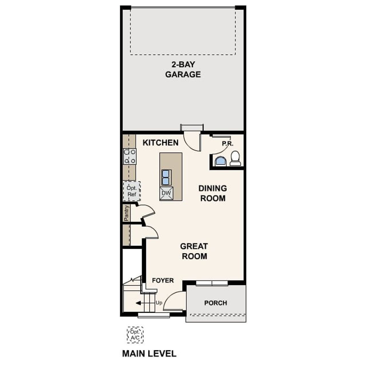 2D floor plan layout of this home in The Townes at Skyline Ridge, Castle Pines, CO (Image 2).