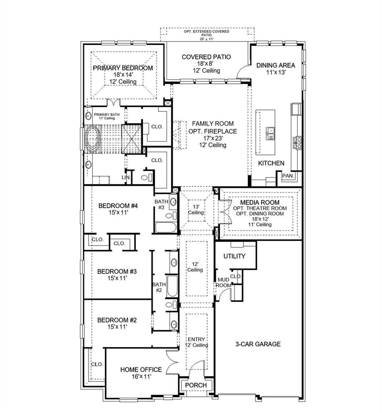 2D floor plan layout of this home in Walden Creek, Conroe, TX (Image 2). 2D floor plan layout of this home in Walden Creek, Conroe, TX (Image 2).