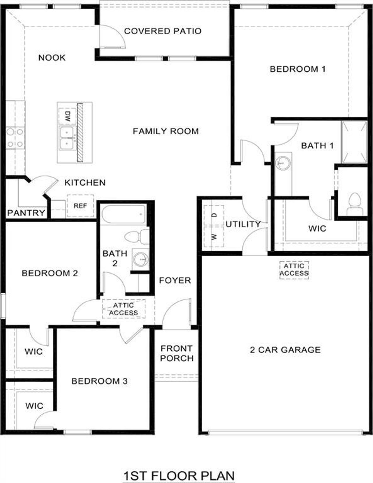 2D floor plan layout of this home in Forestbrook Estates, Paris, TX (Image 2).