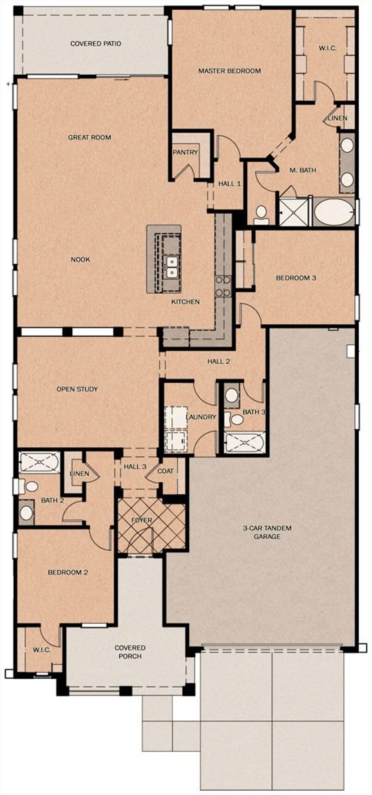 2D floor plan layout of this home in Silverado at Escalante, Surprise, AZ (Image 2).