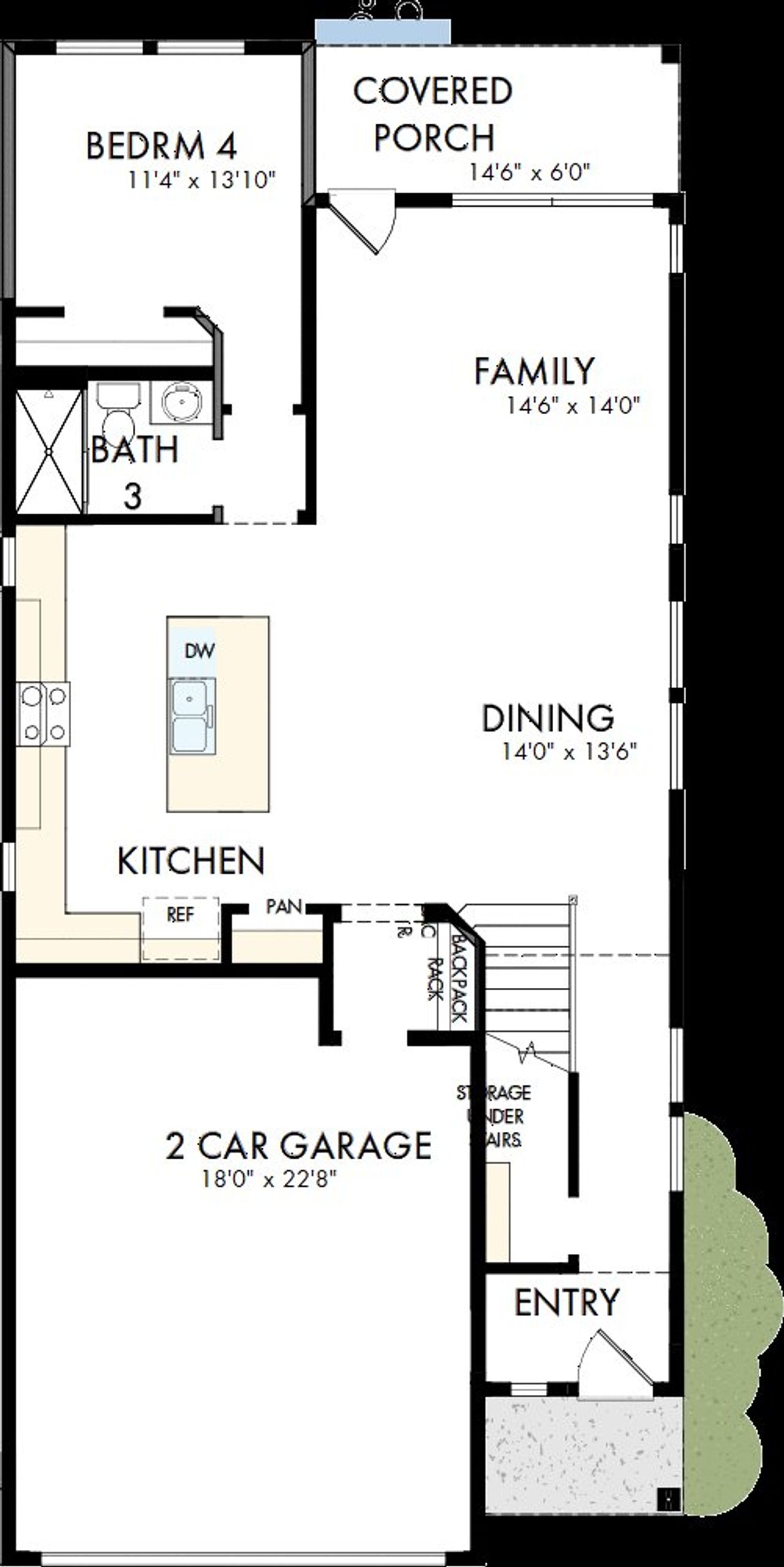 2D floor plan layout of this home in Double Creek Crossing, Round Rock, TX (Image 2).