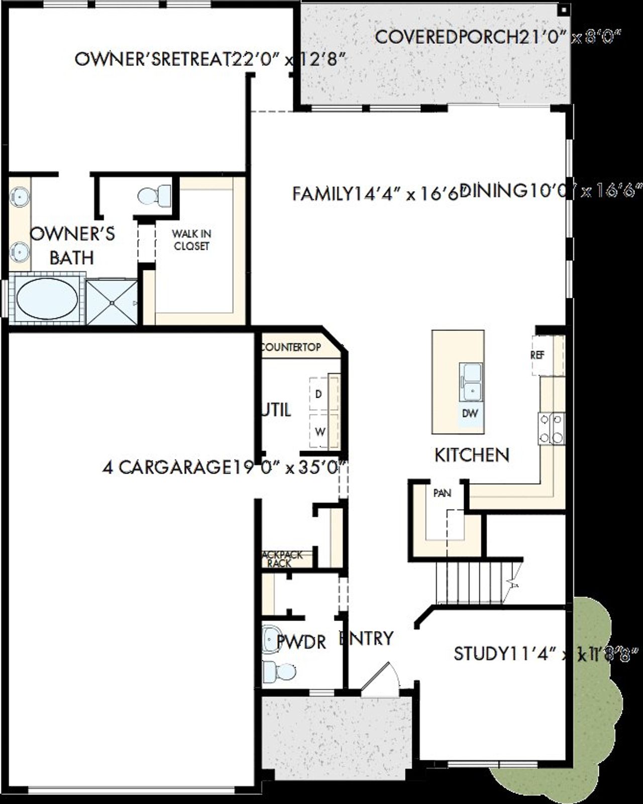 2D floor plan layout of this home in Headwaters 60' - Executive Series, Dripping Springs, TX (Image 2).