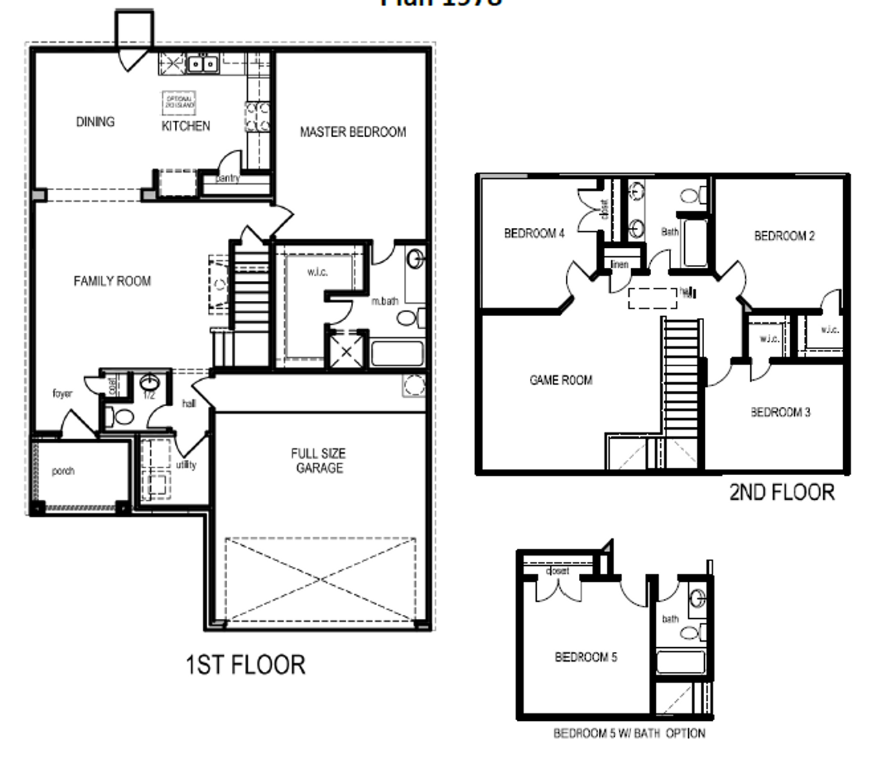 2D floor plan layout for the Floor Plan 1978 by Colina Homes in Tidwell Lakes, Houston, TX (Image 2). 2D floor plan layout for the Floor Plan 1978 by Colina Homes in Tidwell Lakes, Houston, TX (Image 2).
