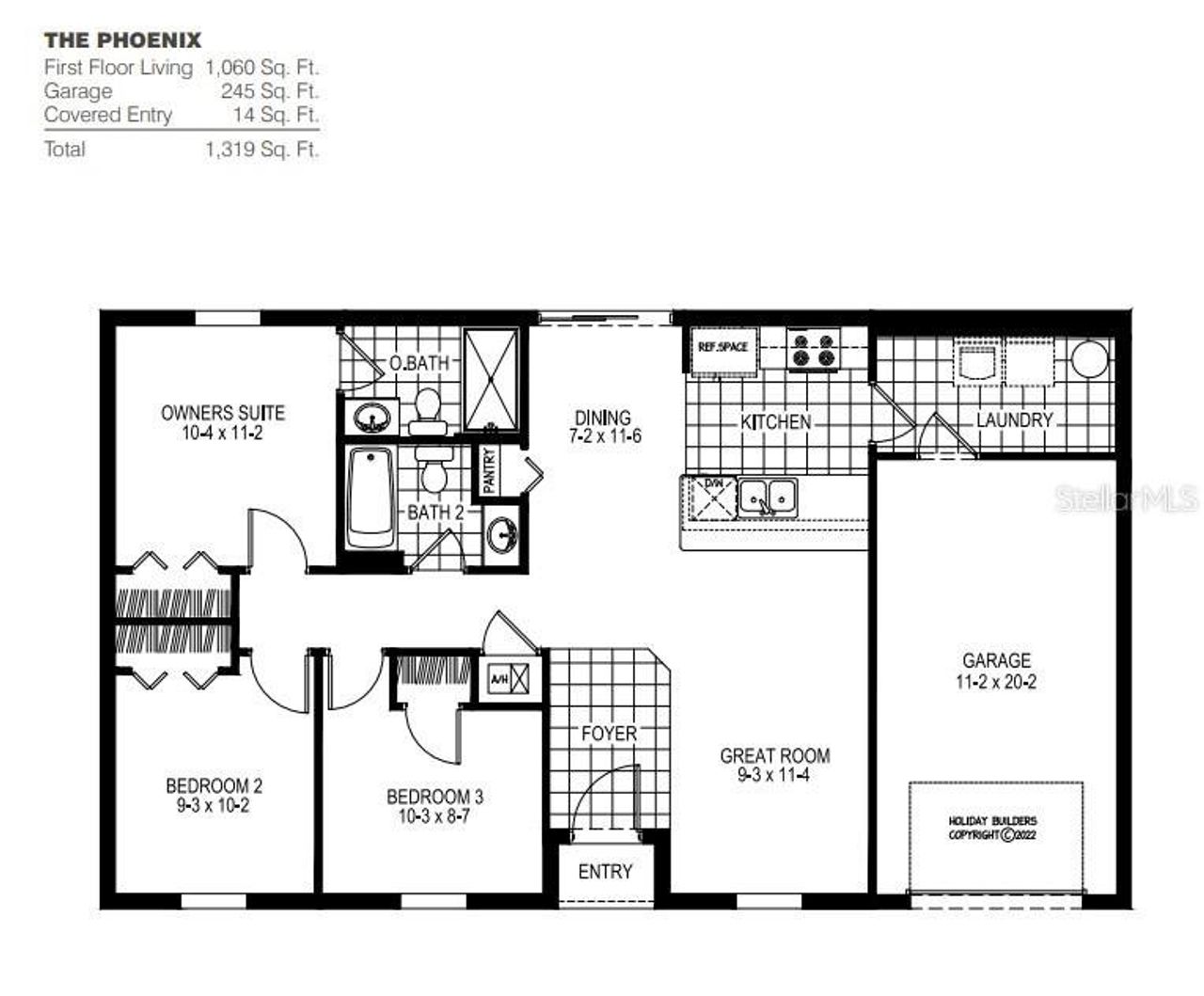 2D floor plan layout of this home in Ocala, Ocala, FL (Image 2).
