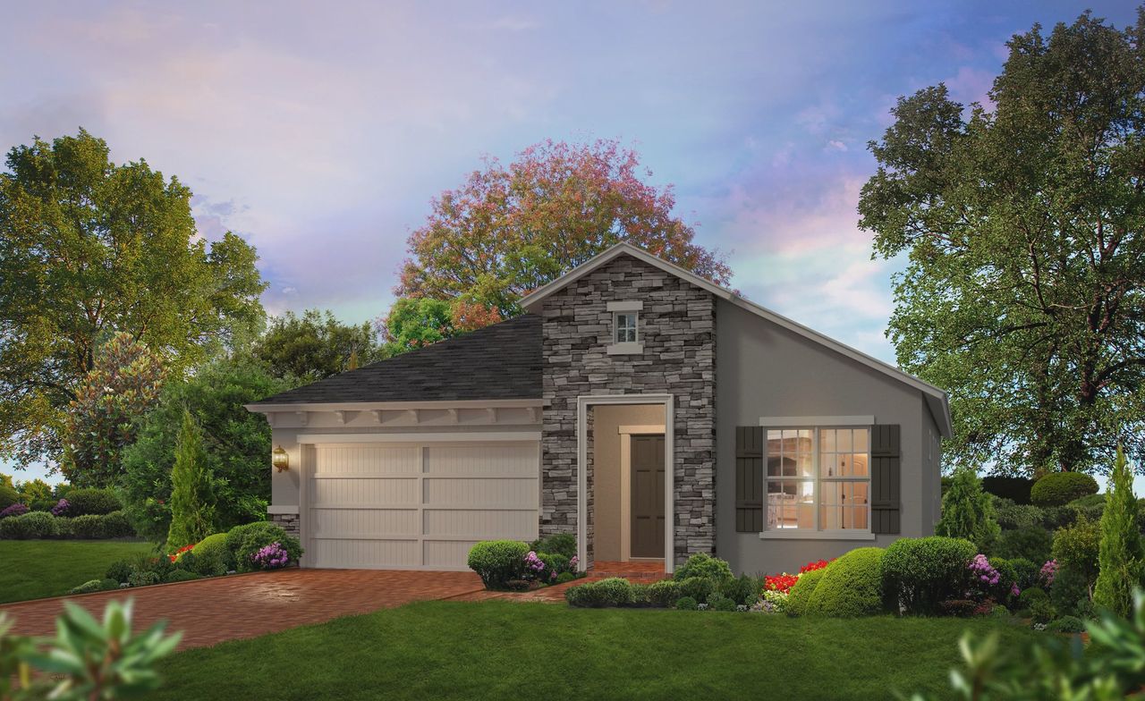 Representative exterior photo of a completed home built from the Charlotte by ICI Homes in Lake Jovita, Dade City, FL (Image 2). Representative exterior photo of a completed home built from the Charlotte by ICI Homes in Lake Jovita, Dade City, FL (Image 2).