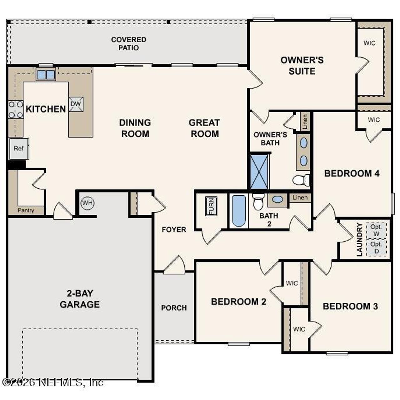 2D floor plan layout of this home in Nobles Crossing, Palatka, FL (Image 2).
