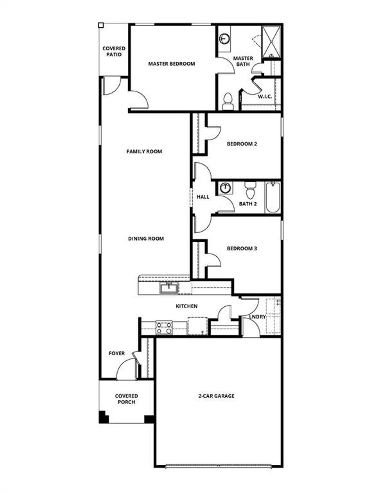 2D floor plan layout of this home in Princeton Heights, Princeton, TX (Image 2).
