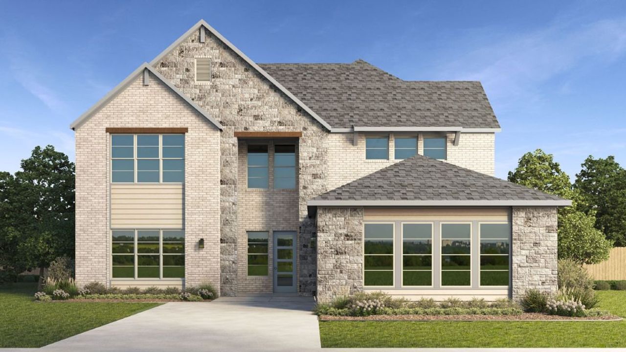 Representative exterior photo of a completed home built from the Bronte by D.R. Horton in Northside Place, Carrollton, TX (Image 2).