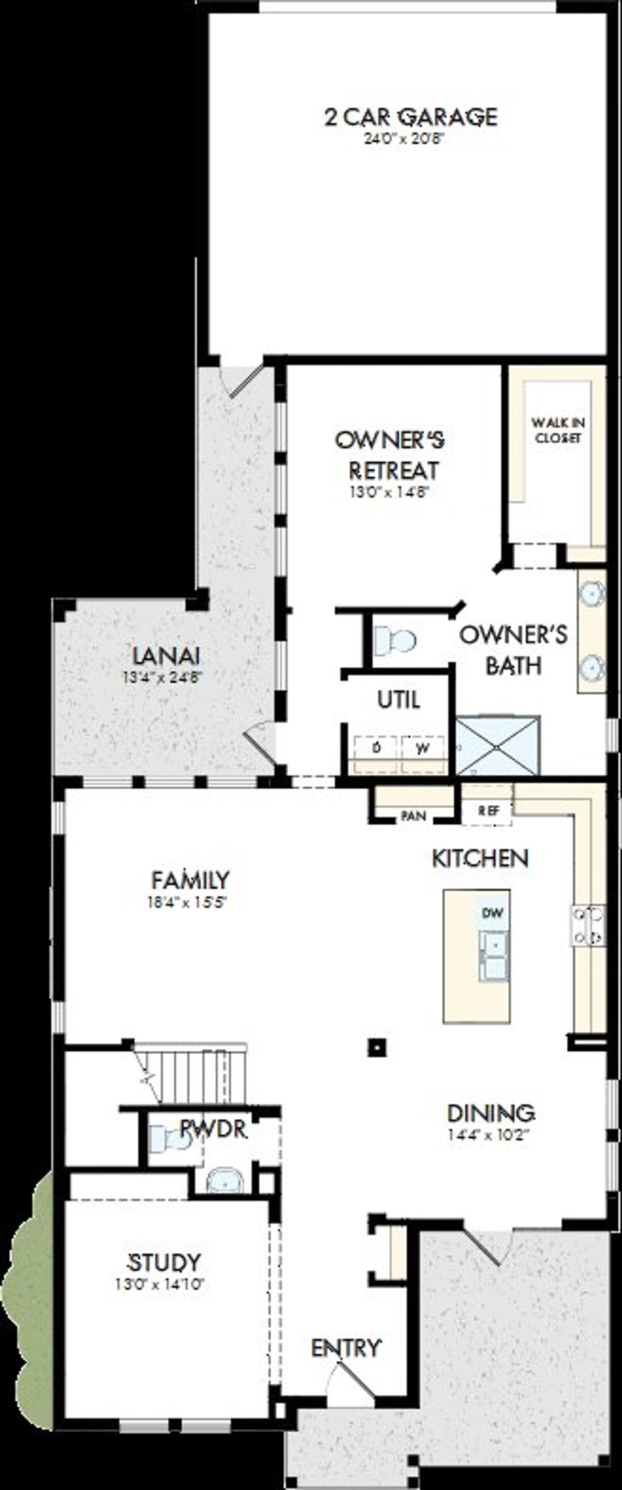 2D floor plan layout of this home in Reflections at Olympus – Legacy, Clermont, FL (Image 2).