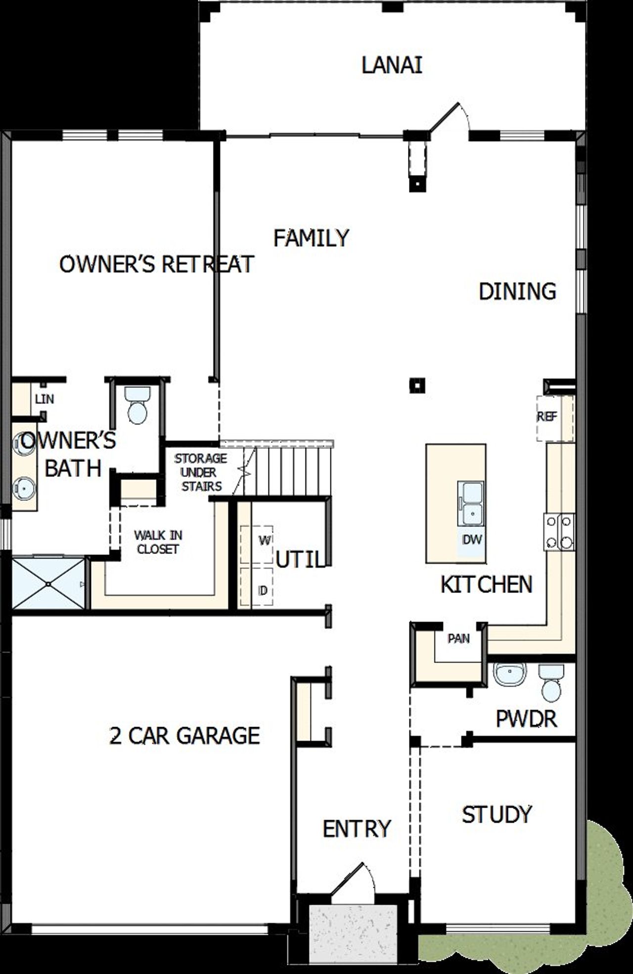 2D floor plan layout of this home in Waterset Classic Series, Apollo Beach, FL (Image 2).