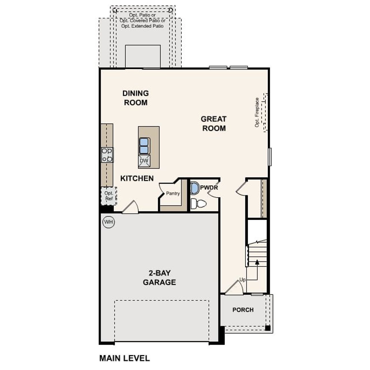2D floor plan layout of this home in Palm Series at The Landings at Pecan Park, Jacksonville, FL (Image 2).