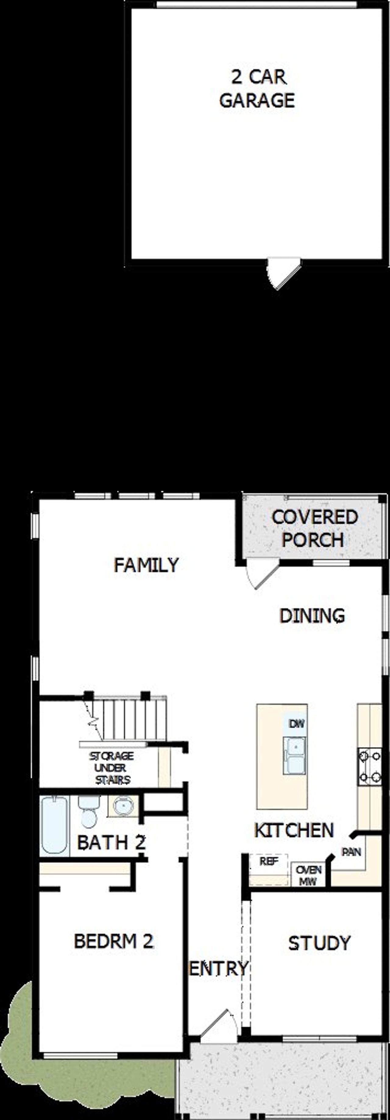 2D floor plan layout of this home in NoVi Chatham Park - The Garden Collection, Pittsboro, NC (Image 2).
