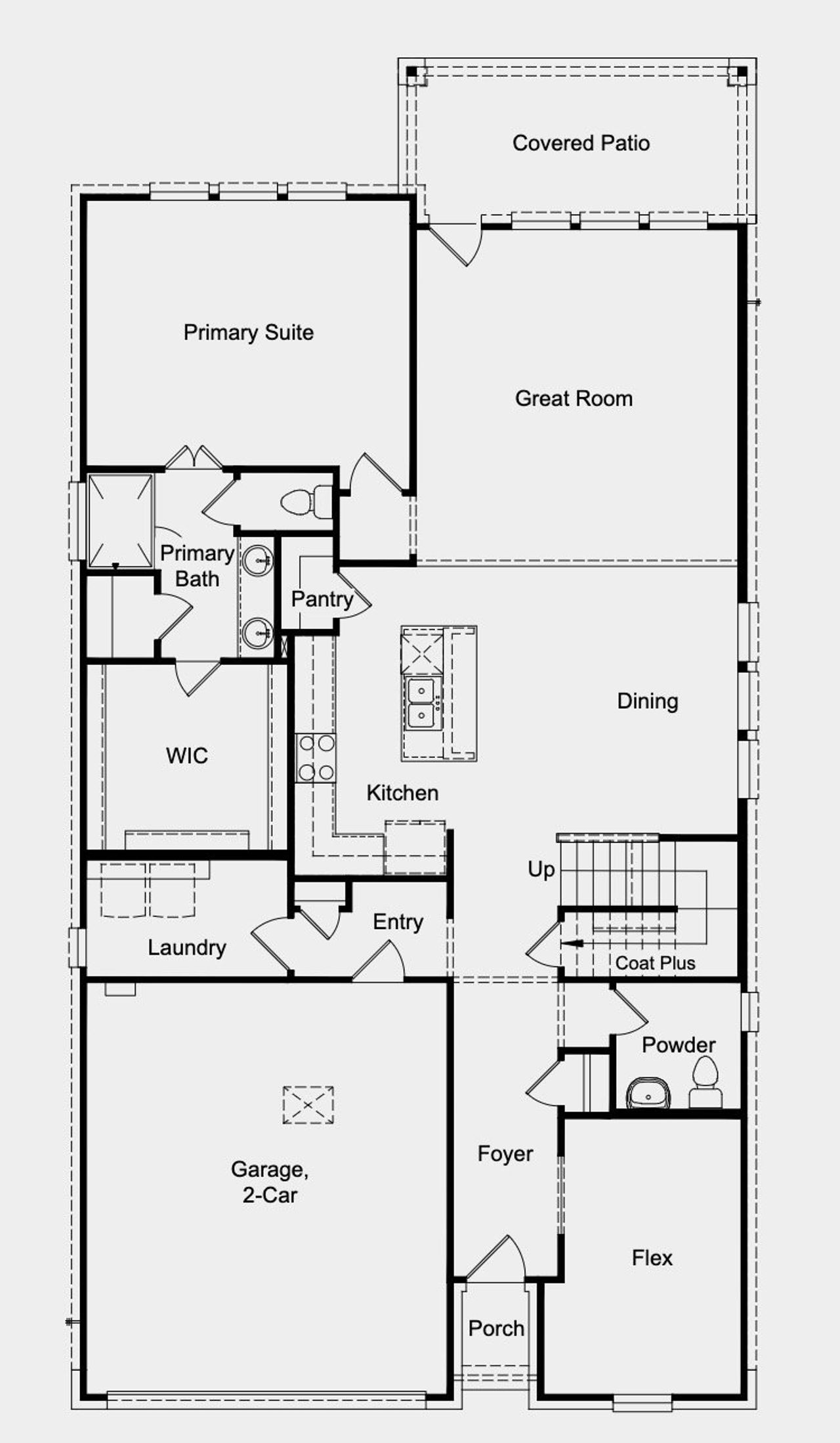 2D floor plan layout for the Jacinta by Taylor Morrison in Parkside on the River 45s, Georgetown, TX (Image 2).