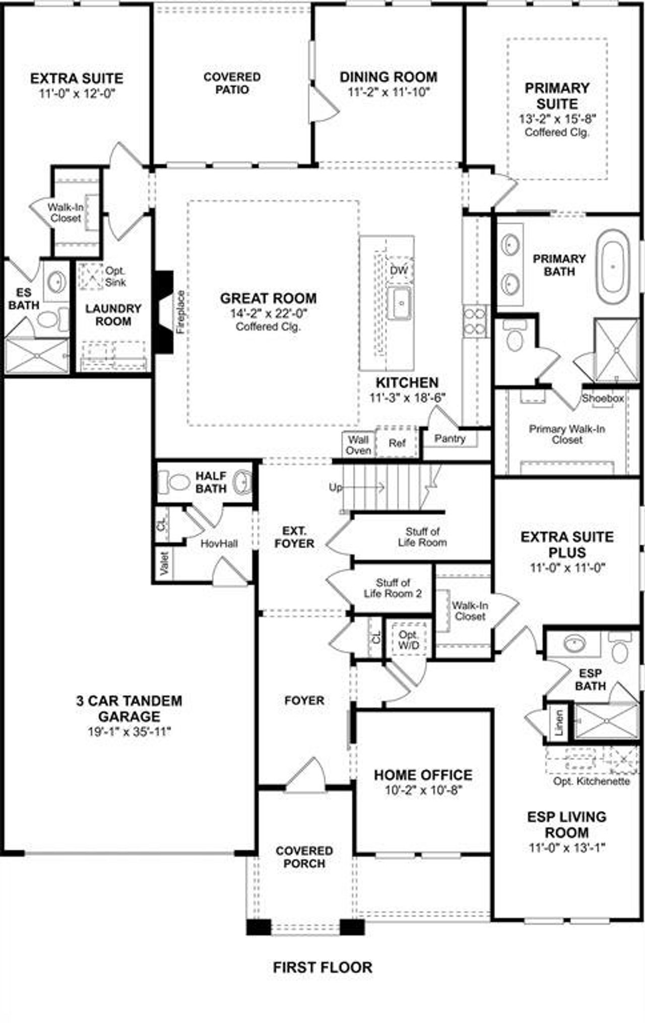2D floor plan layout of this home in Sterling Greene, Arlington, TX (Image 2).