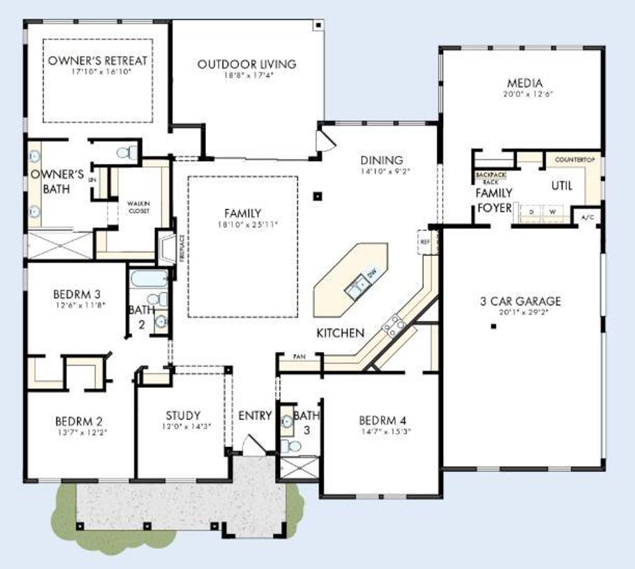 2D floor plan layout of this home in Leander Estates, Leander, TX (Image 2). 2D floor plan layout of this home in Leander Estates, Leander, TX (Image 2).