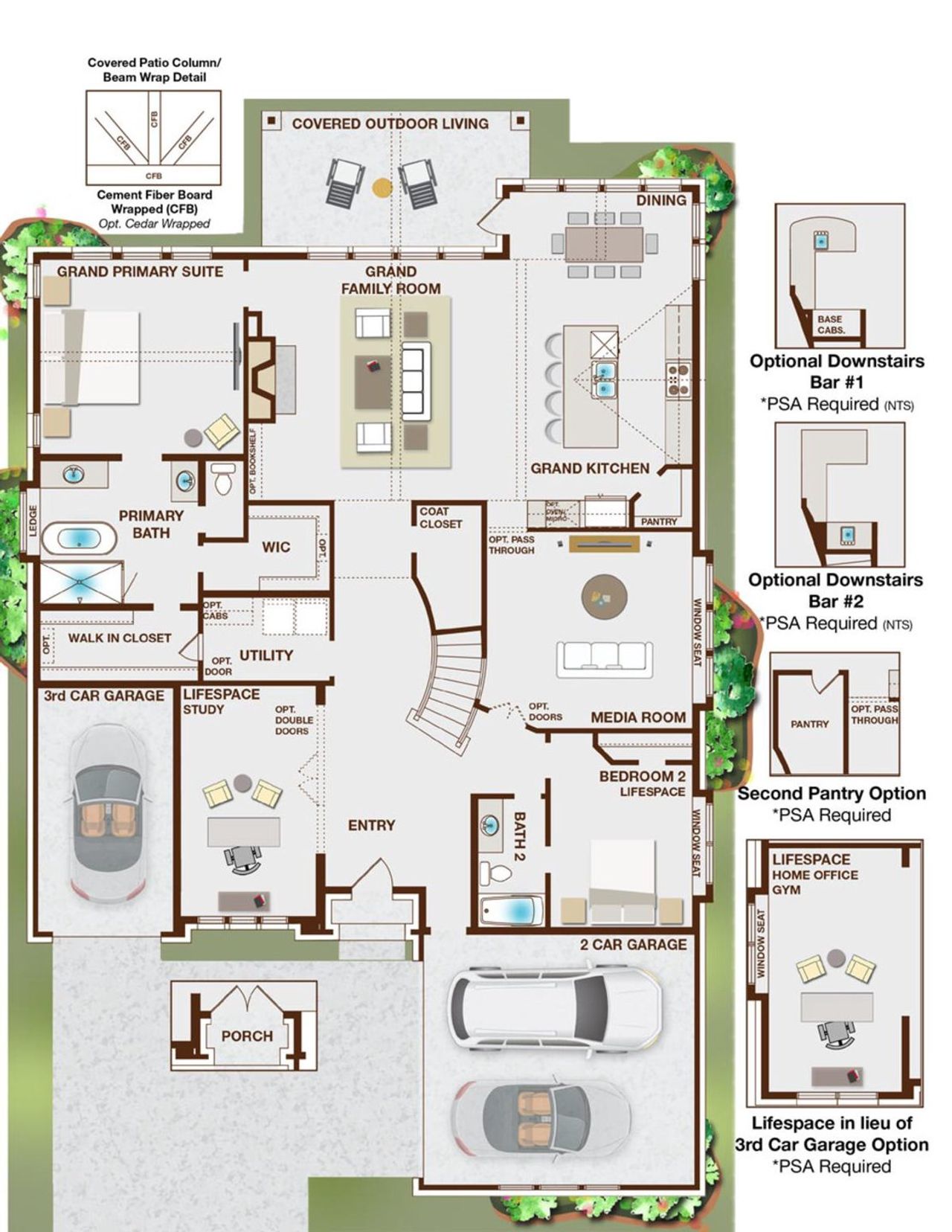 2D floor plan layout of this home in Grand Oaks, Celina, TX (Image 2).