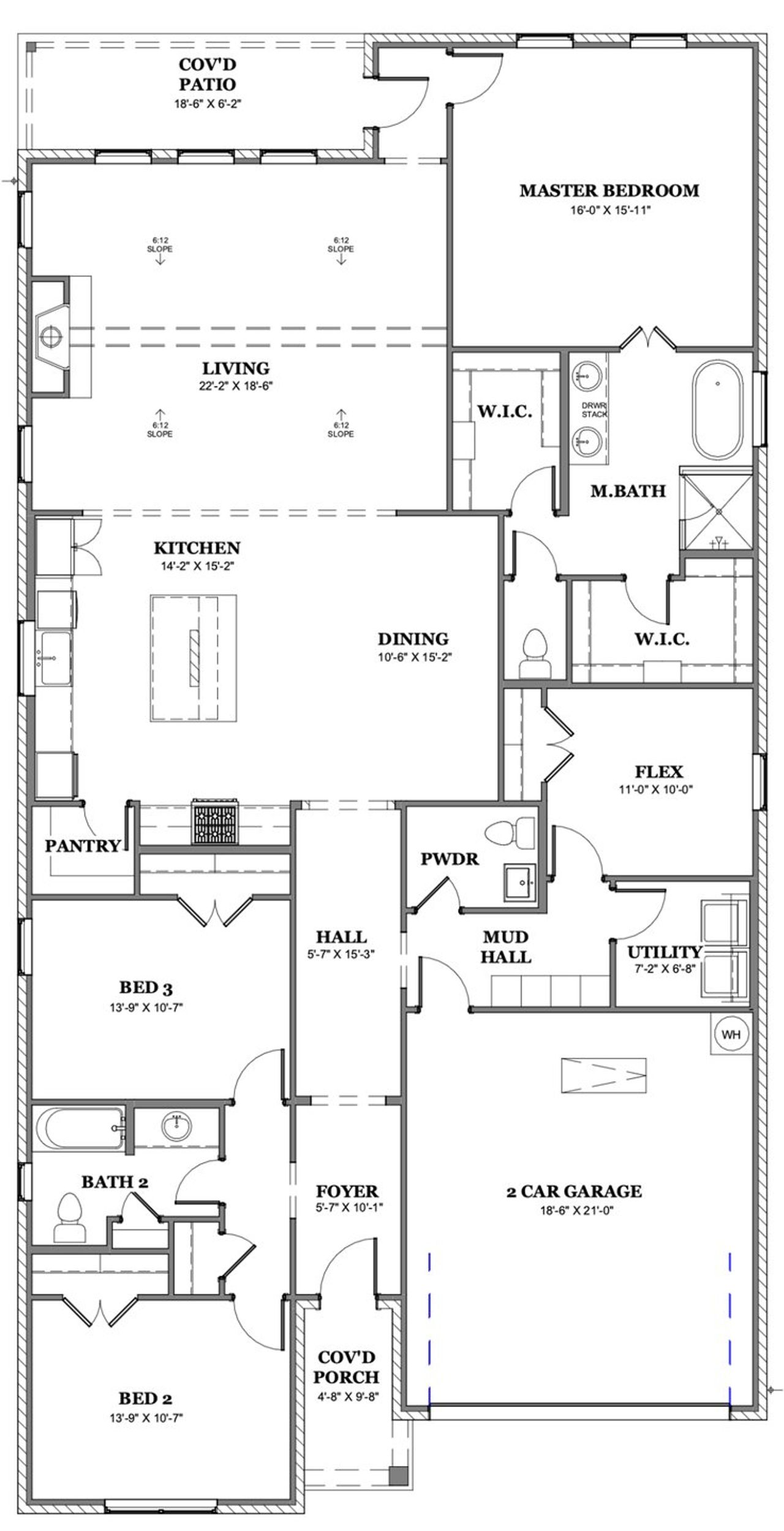 2D floor plan layout of this home in The Bluffs At Parks Of Aledo, Aledo, TX (Image 2).