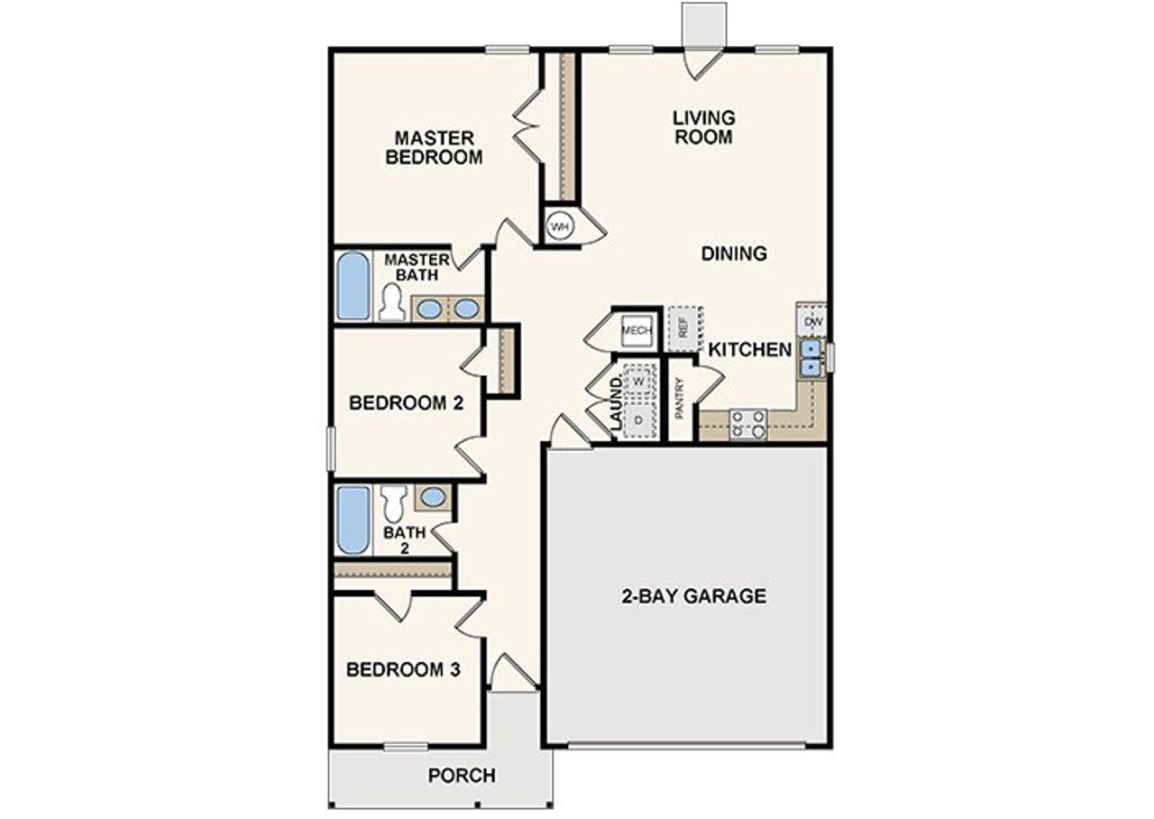 2D floor plan layout for the 1246 Block by Century Complete in LaBelle, Labelle, FL (Image 2).