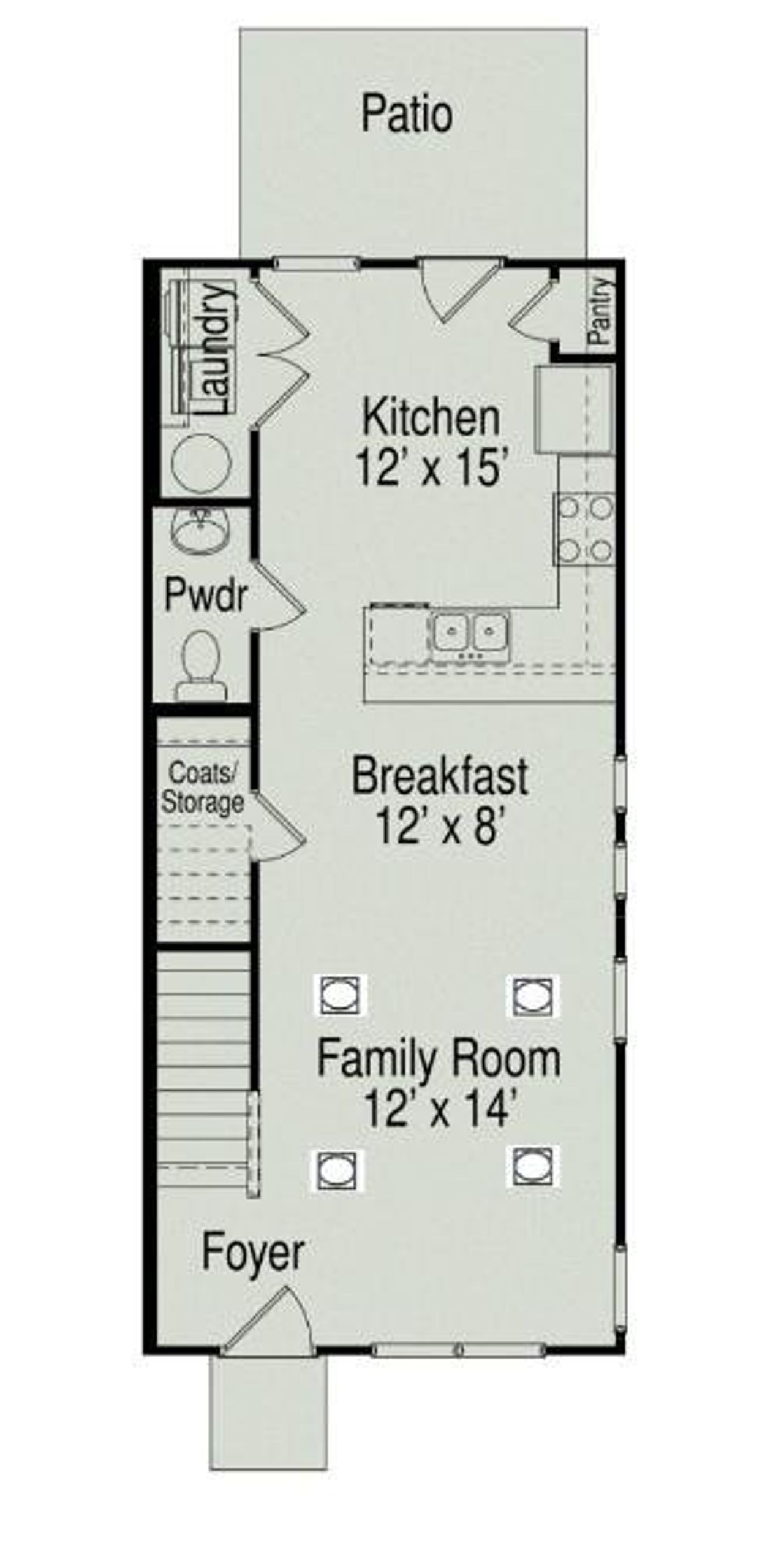 2D floor plan layout of this home in Dawson Landing, Charlotte, NC (Image 2).