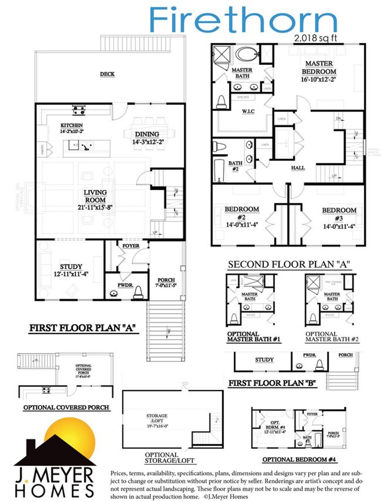 2D floor plan layout for the Firethorn by J.Meyer Homes in Wando Forest, Mount Pleasant, SC (Image 2).