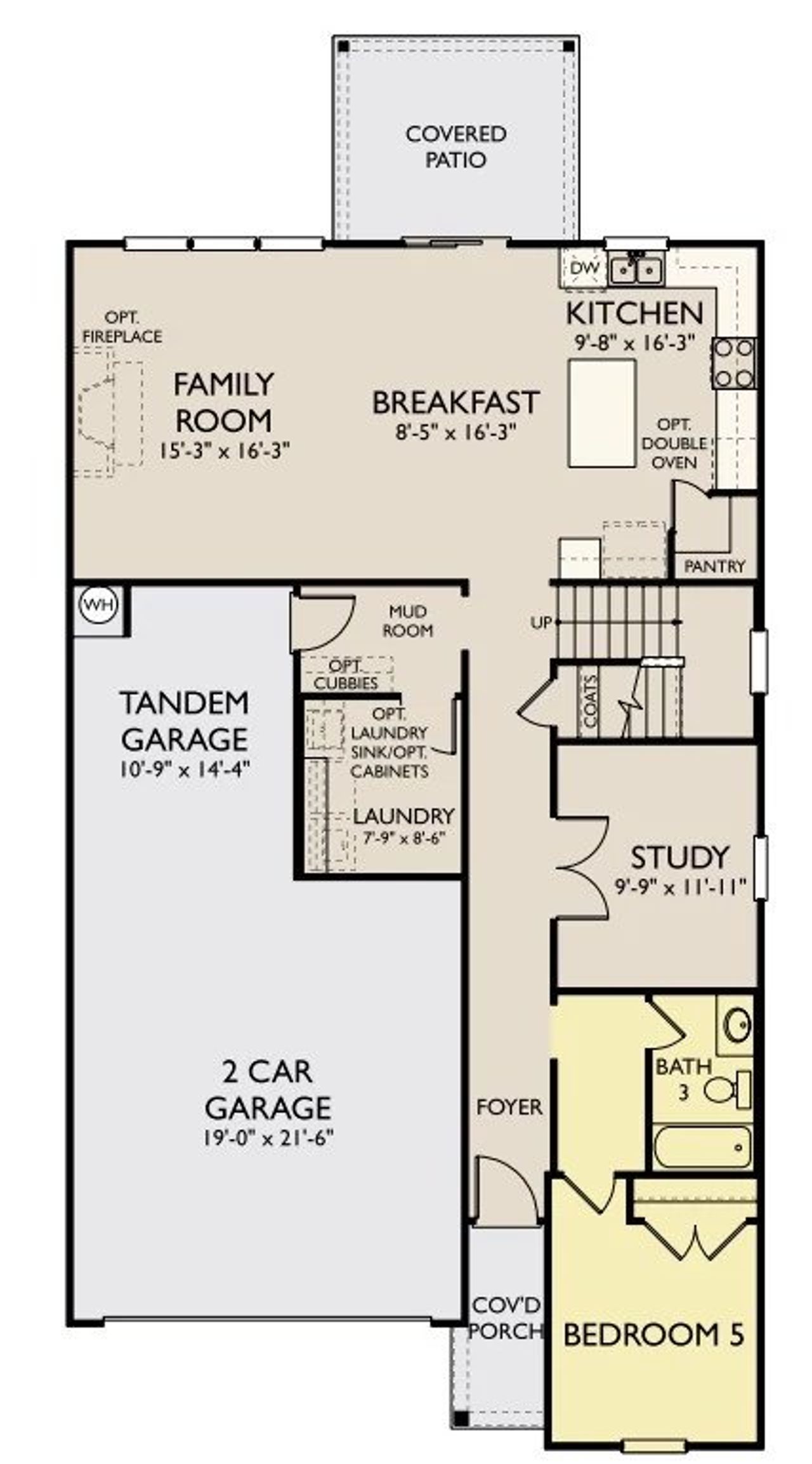 2D floor plan layout of this home in Ascent at Arbor Ridge, La Vergne, TN (Image 2).