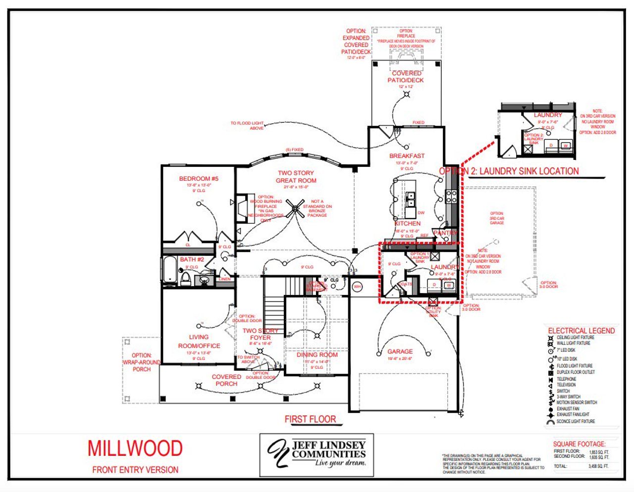 2D floor plan layout for the Millwood A by Jeff Lindsey Communities in Belle Hall, Newnan, GA (Image 2). 2D floor plan layout for the Millwood A by Jeff Lindsey Communities in Belle Hall, Newnan, GA (Image 2).