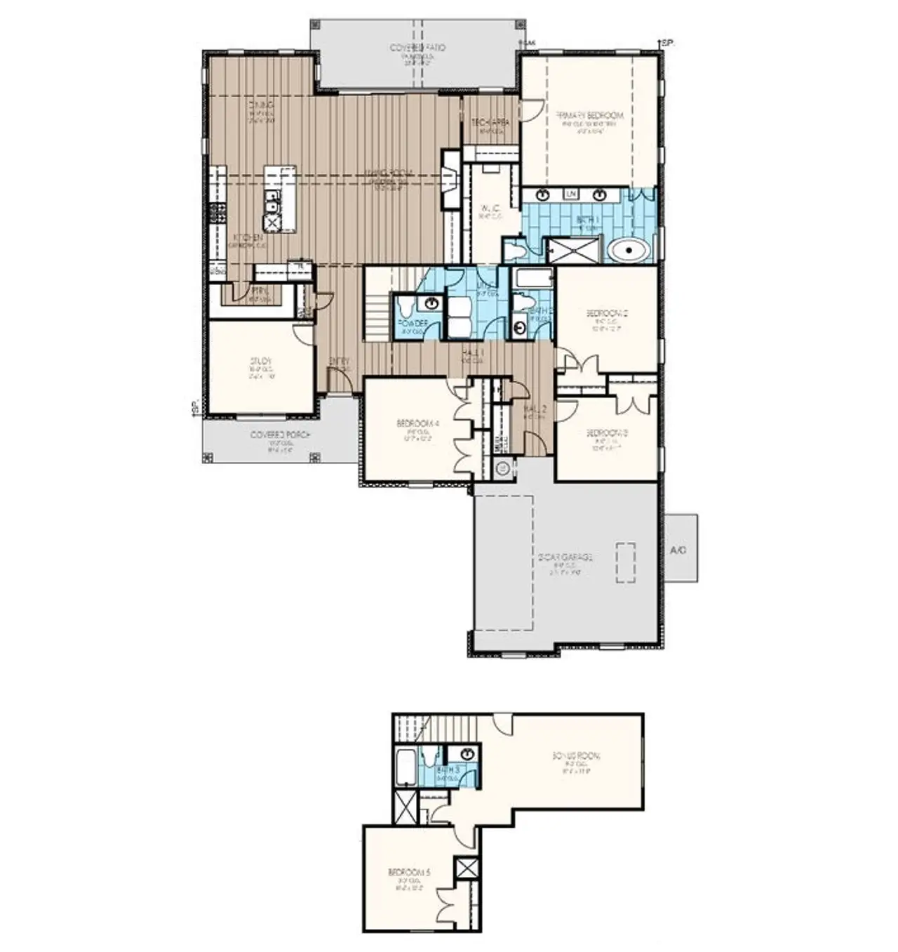 2D floor plan layout for the Hamilton by Home Creations in Bentwater, Montgomery, TX (Image 2). 2D floor plan layout for the Hamilton by Home Creations in Bentwater, Montgomery, TX (Image 2).
