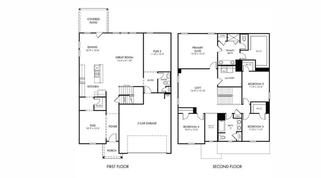 2D floor plan layout of this home in Preserve at Mountain Creek, Pendergrass, GA (Image 2). 2D floor plan layout of this home in Preserve at Mountain Creek, Pendergrass, GA (Image 2).