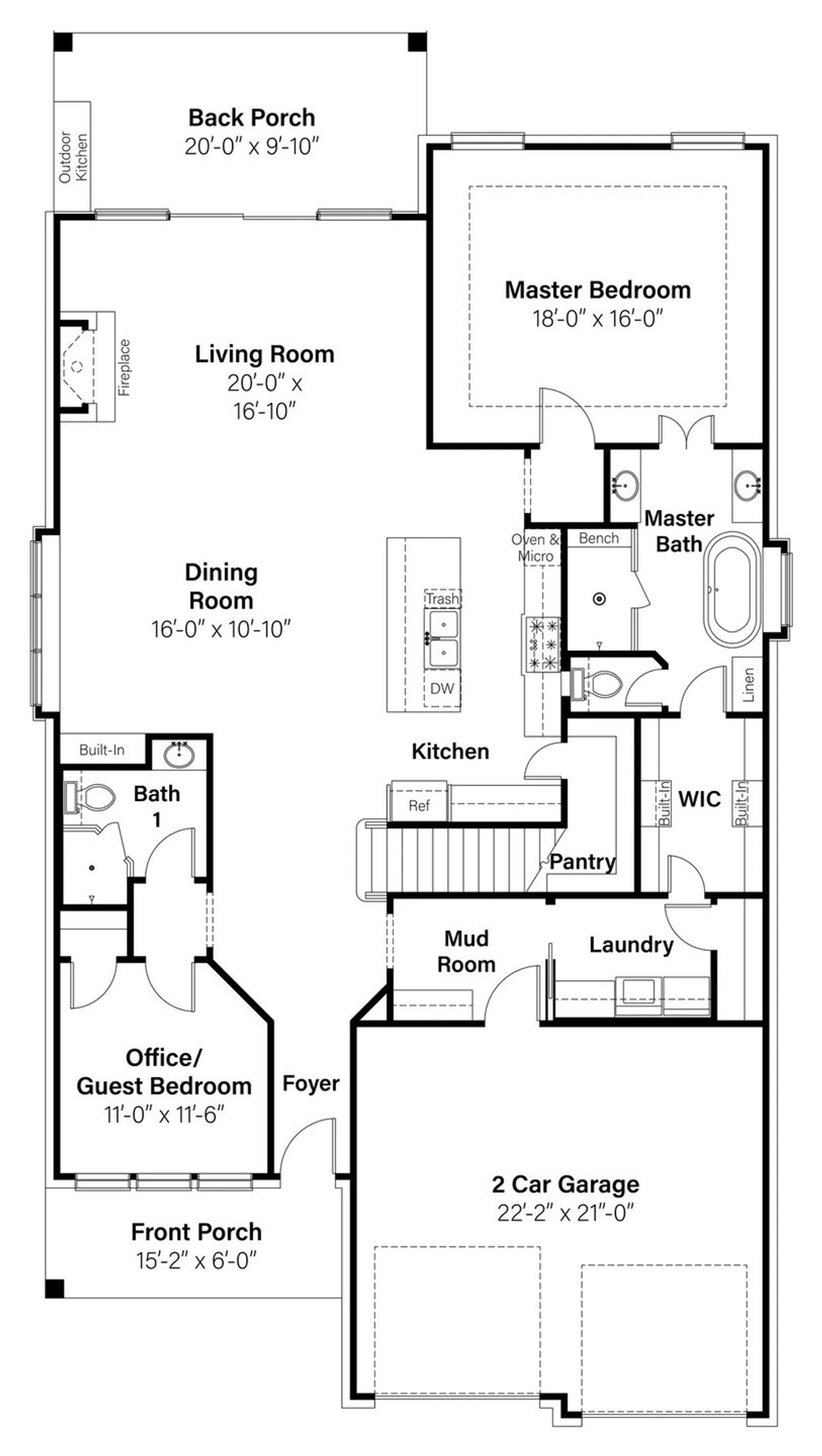 2D floor plan layout for the Clement by St. Vincent Homes in Solterra, Mesquite, TX (Image 2).