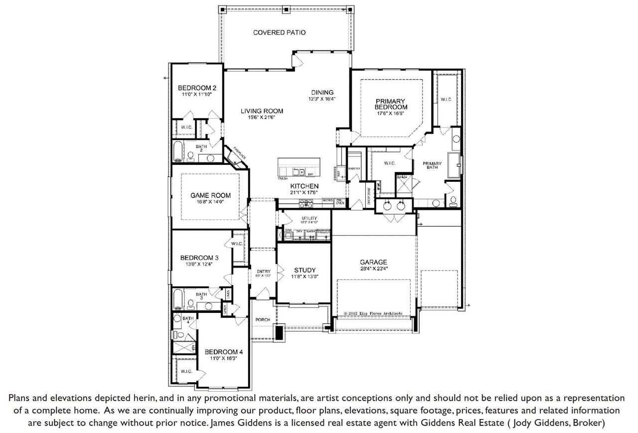 2D floor plan layout of this home in Riverstone, Georgetown, TX (Image 2).
