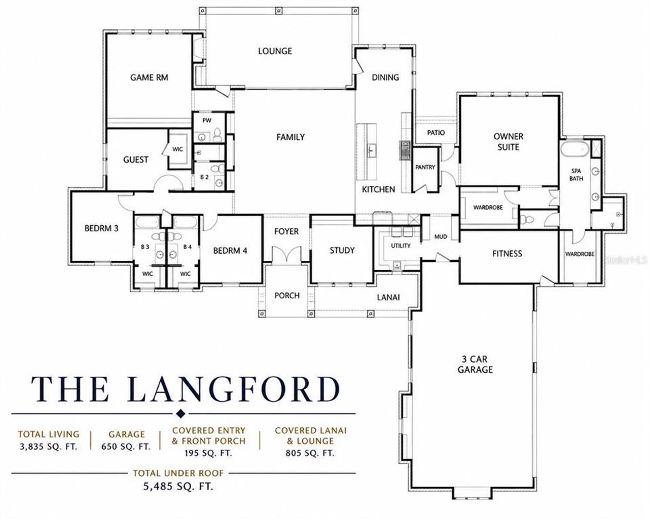 2D floor plan layout of this home in , Groveland, FL (Image 2).