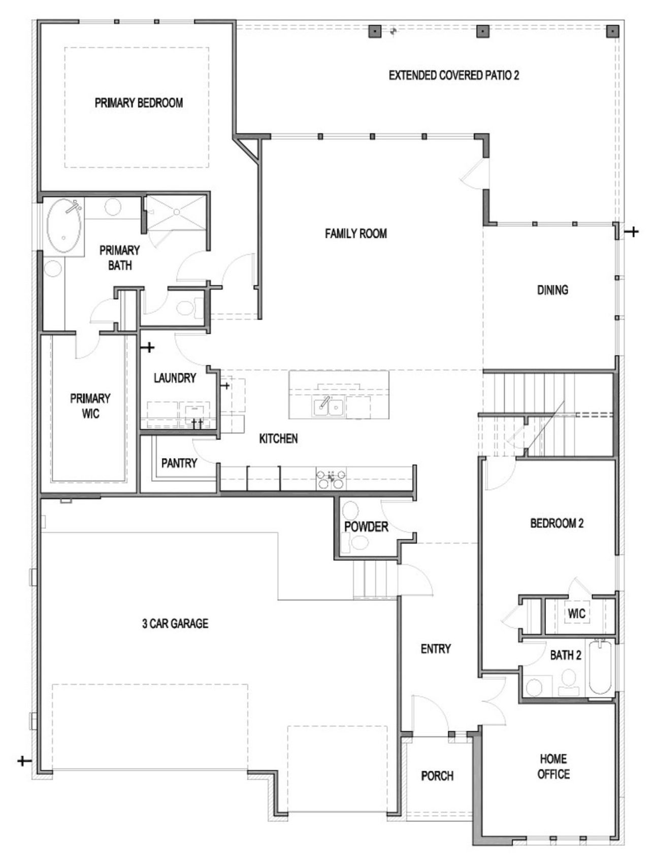 2D floor plan layout of this home in Windsong, Boerne, TX (Image 2).